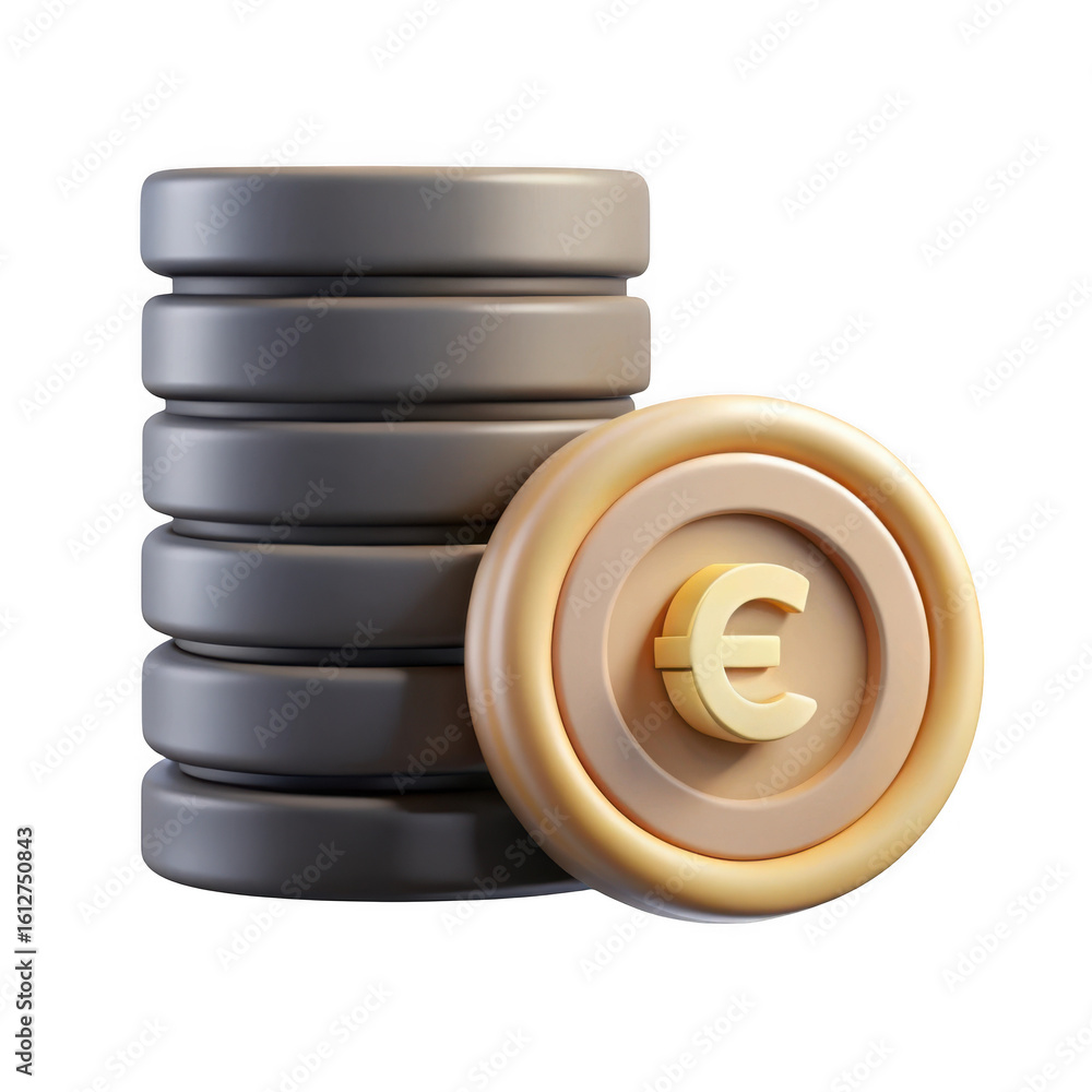 Poster 3d rendered cloud upload icon isolated on transparent background