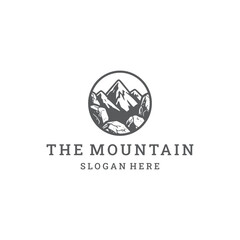 Obraz premium Mountain logo vector icon illustration style