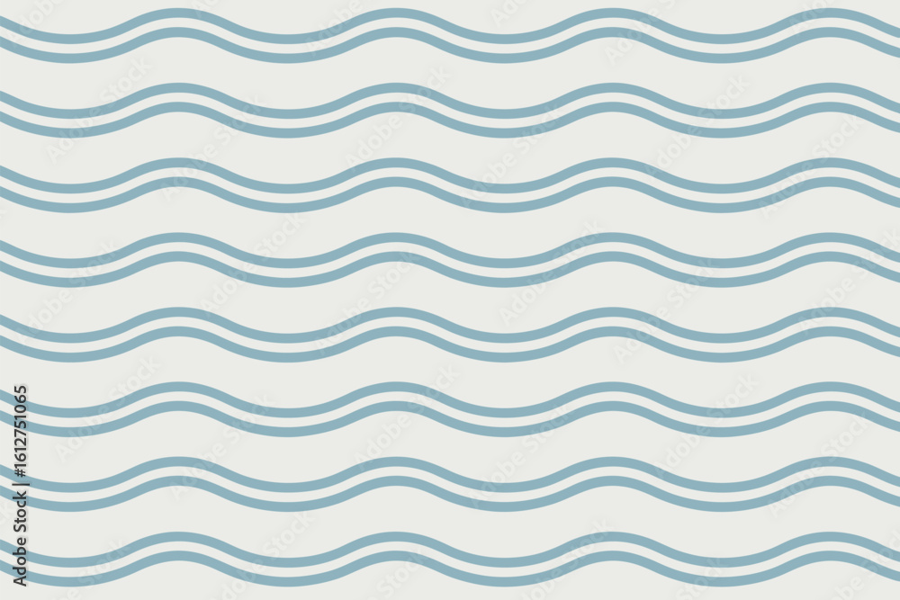 Aufkleber a repeating pattern of wavy teal lines against a light beige background creating a seamless design
