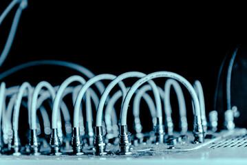 Abstract,close up of Mainboard Electronic computer background.(Big data)network internet cable , Server internet	