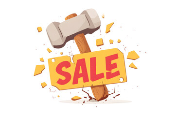 Labor Day sale badge with hammer and sparkles, celebrating American workforce