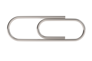Paper clip on white background. Isolated 3D illustration
