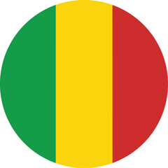 Fototapeta premium Mali Flag Circle Icon National Symbol