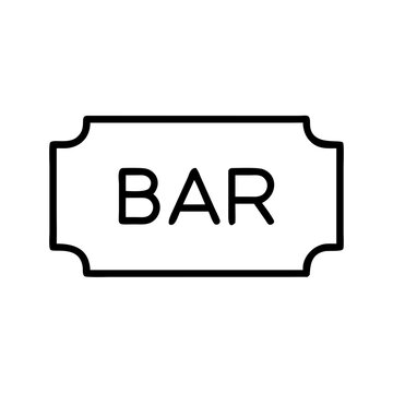 Bar ticket with simple design on transparent background