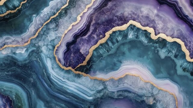 Abstract agate design with gold veins