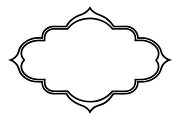 Black ornamental frame with double line border and pointed flourishes decorative