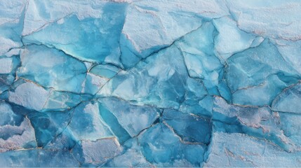 Obraz premium Intricate patterns of blue ice reveal stunning textures and cracks across a frozen surface. This unique landscape showcases the beauty of nature's frozen artistry.