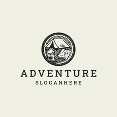 Obraz premium Adventure logo vector icon illustration style