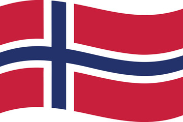 Obraz premium Waving Norwegian Flag National Symbol Identity