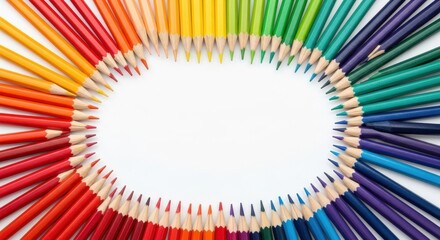 Obraz premium Vibrant Collection of Colored Pencils Arranged in a Circle