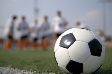 Tension Builds During Soccer Free Kick as Players Prepare Near the Ball on the Field