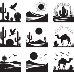 A vector set of camping icons featuring a festive winter night forest illustration with a holiday tree, snow, and stars