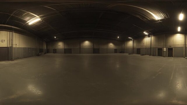 Empty industrial warehouse interior