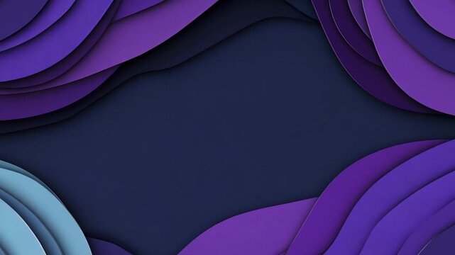 Abstract layered shapes in shades of purple and blue