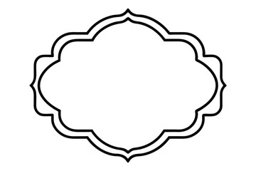 Black ornate decorative frame with double border on white background vector