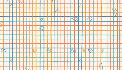 Retro and vintage hand drawn abstract pattern background. Checkerboard and plaid vector pattern.