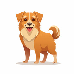 Fototapeta premium Adorable Cartoon Dog with a Playful Expression and Fluffy Fur Standing Cheerfully