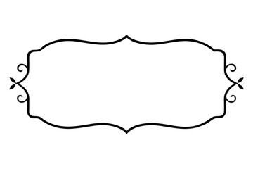 Black ornate decorative frame with floral elements on white background border