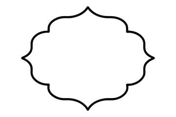 Black ornate decorative frame with floral motifs and curved elements border