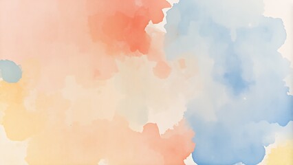 Obraz premium 暖色と寒色が調和する水彩画風抽象背景