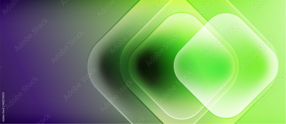 Poster abstract gradient background. overlapping squares create luminous effect. purple transitions to vibr