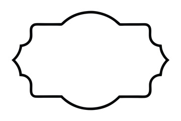 Black ornate decorative frame with scalloped edges and curved top and bottom border