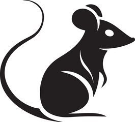 Stylized Silhouette of a Mouse Illustration Elegant Rodent Design with Smooth Lines and Negative Space Creating a Minimalist Modern Aesthetic