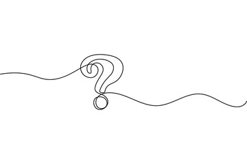 Obraz premium Minimalist question mark icon in continuous single line drawing vector isolated illustration 