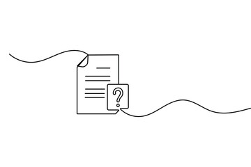 Obraz premium Minimalist question mark icon in continuous single line drawing vector isolated illustration 
