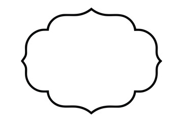 Black ornate decorative frame with scalloped edges on white background border