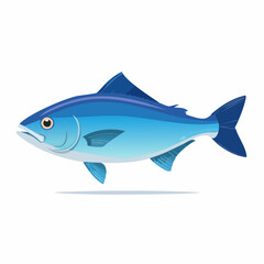 Fototapeta premium Vibrant blue tuna fish illustration showcasing marine life and underwater creatures
