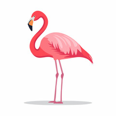 Fototapeta premium Elegant flamingo illustration in vibrant pink and coral hues against a serene backdrop