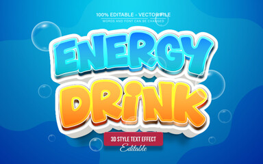 Energy Drink Cartoon 3D Text Effect Editable
