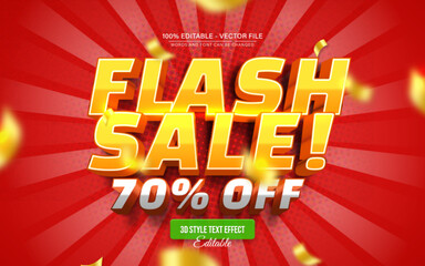 Flash Sale Promo 3D Text Effects for Posters, Logos, and T-Shirt Templates