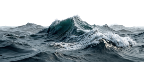Ocean Waves: Capturing the power of the sea, a high-angle view reveals a turbulent ocean with towering waves cresting and crashing, creating a stunning display of nature's force.