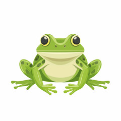 Obraz premium Charming green frog illustration on a white background in a cartoon style