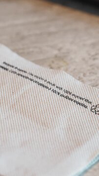 Recycled paper product showcasing eco-friendly message