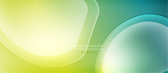 Abstract fluid shapes, yellow, green gradients. Smooth curves create dynamic background design. Modern, elegant visual presentation.