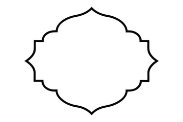 Black ornate frame with floral motifs and pointed arch elements border decorative