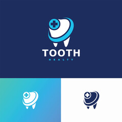 teeth and medical symbols logo