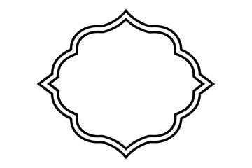 Black ornate geometric frame with floral motifs and pointed corners border