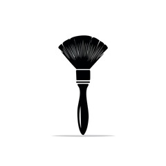 Black Fan Brush for Makeup Application and Beauty Treatments