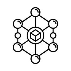 Geometric structure with central cube network connection