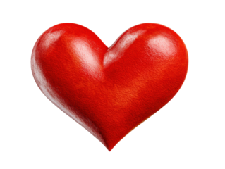 Radiant Love: A vibrant, lifelike red heart, a symbol of love and affection, is presented in a perfect studio shot. It radiates warmth and embodies sentiments of care and endearment.