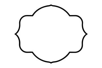 Black ornate quatrefoil frame silhouette on white background border decorative 2
