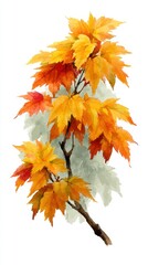 Bright autumn foliage with vivid orange and yellow leaves captured against a soft background in a natural setting