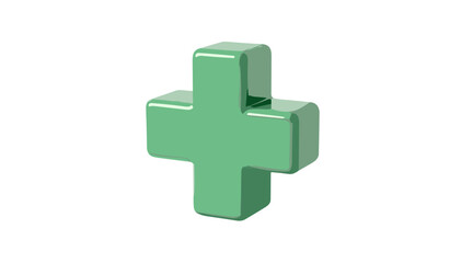 Fototapeta premium 3D vector illustration of green plus sign for medical and healthcare concepts