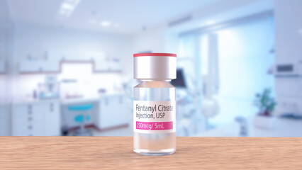 The Fentanyl Citrate for medical or drug concept 3d Rendering.