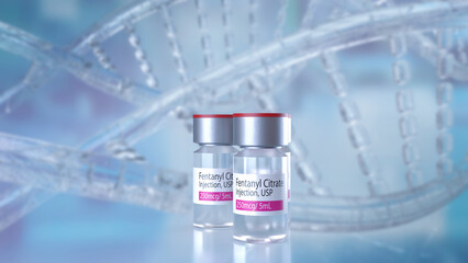 The Fentanyl Citrate for medical or drug concept 3d Rendering.