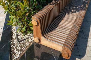 Lonely Bench in the City Park